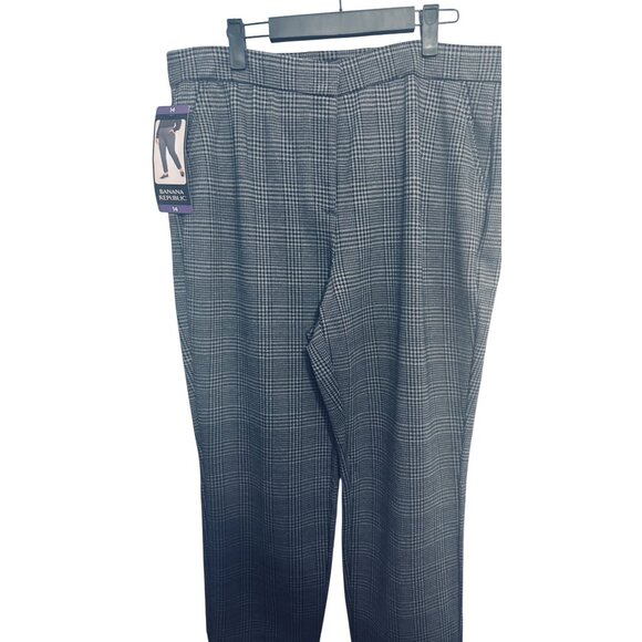 NWT Banana Republic 14 Womens Glen Plaid Trousers Office Comfort - Picture 6 of 16
